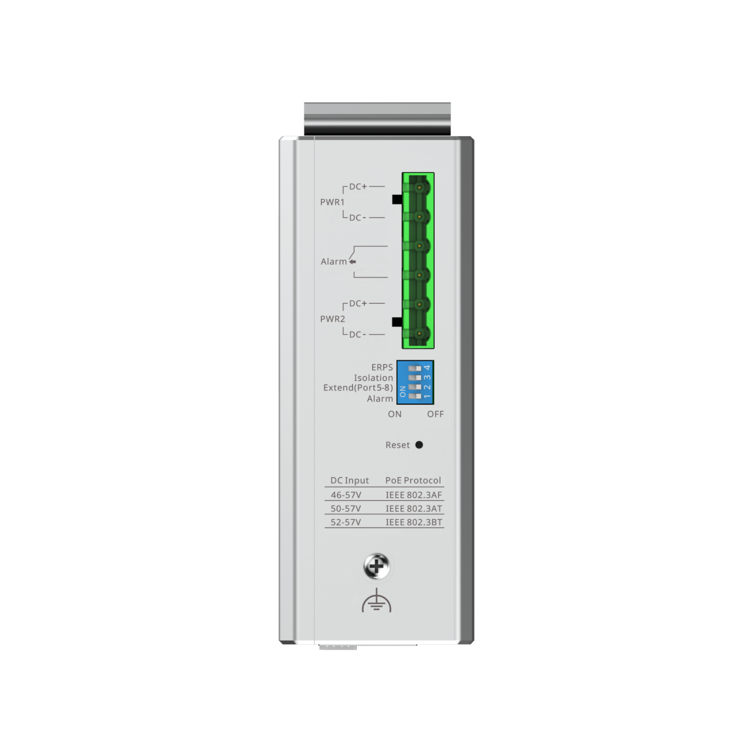 RG-NIS2100-8GT2SFP-HP 10-Port Cloud Managed Industrial Switch – 1 PoE++ Port, 7 PoE+ Ports, 2 SFP Uplinks, 90W PoE Output, Industrial-Grade
