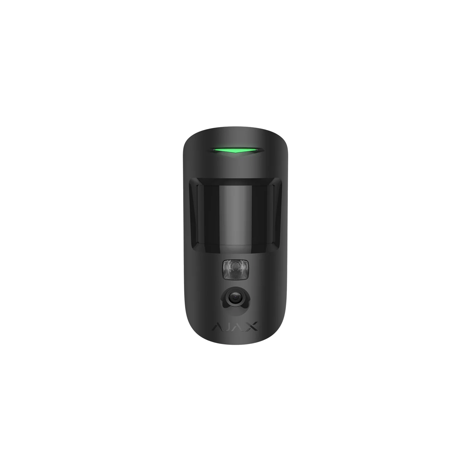 Ajax MotionCam HDR wireless motion detector with visual alarm verification, pet immunity, white or black finish, alarm parts.