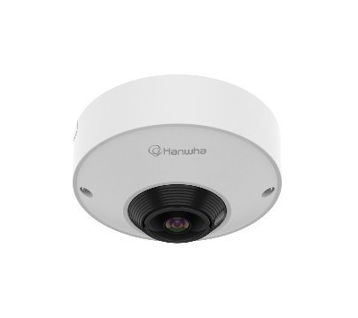 Hanwha Vision HV-QNF-C9010 12MP AI fisheye CCTV camera with 360° indoor surveillance, WiseStream III, WDR, AI detection, PoE