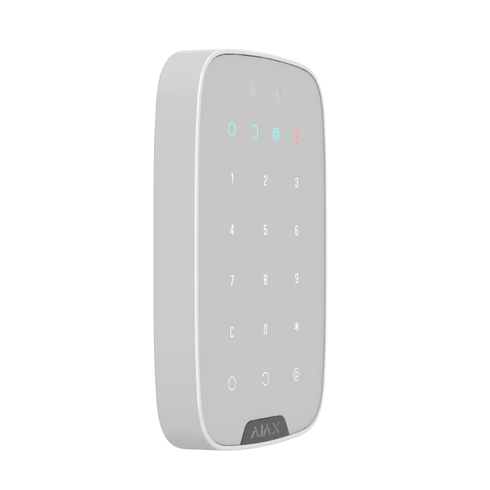 AJAX#30646 – Ajax KeyPad Plus Jeweller Wireless Touch Keypad with Encrypted Contactless Access (White) - CCTV Importers