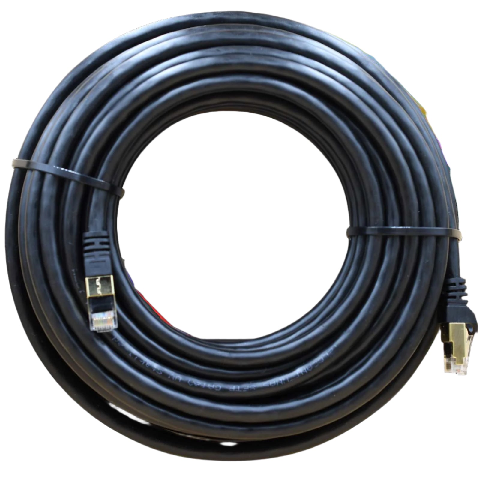 CCTV Cable 20m Shielded, black, heavy duty PoE Compatible, RJ45 (568B) for IP Cameras