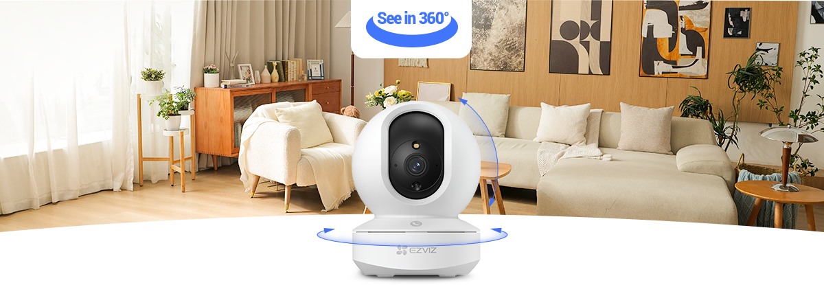 EZVIZ TY1 Pro 3K Type-C Pan & Tilt Smart Home Camera Indoor Wi-Fi Camera with 3K Resolution, Smart Human Detection, Auto-Zoom Tracking, Colour Night Vision & 512GB MicroSD Support