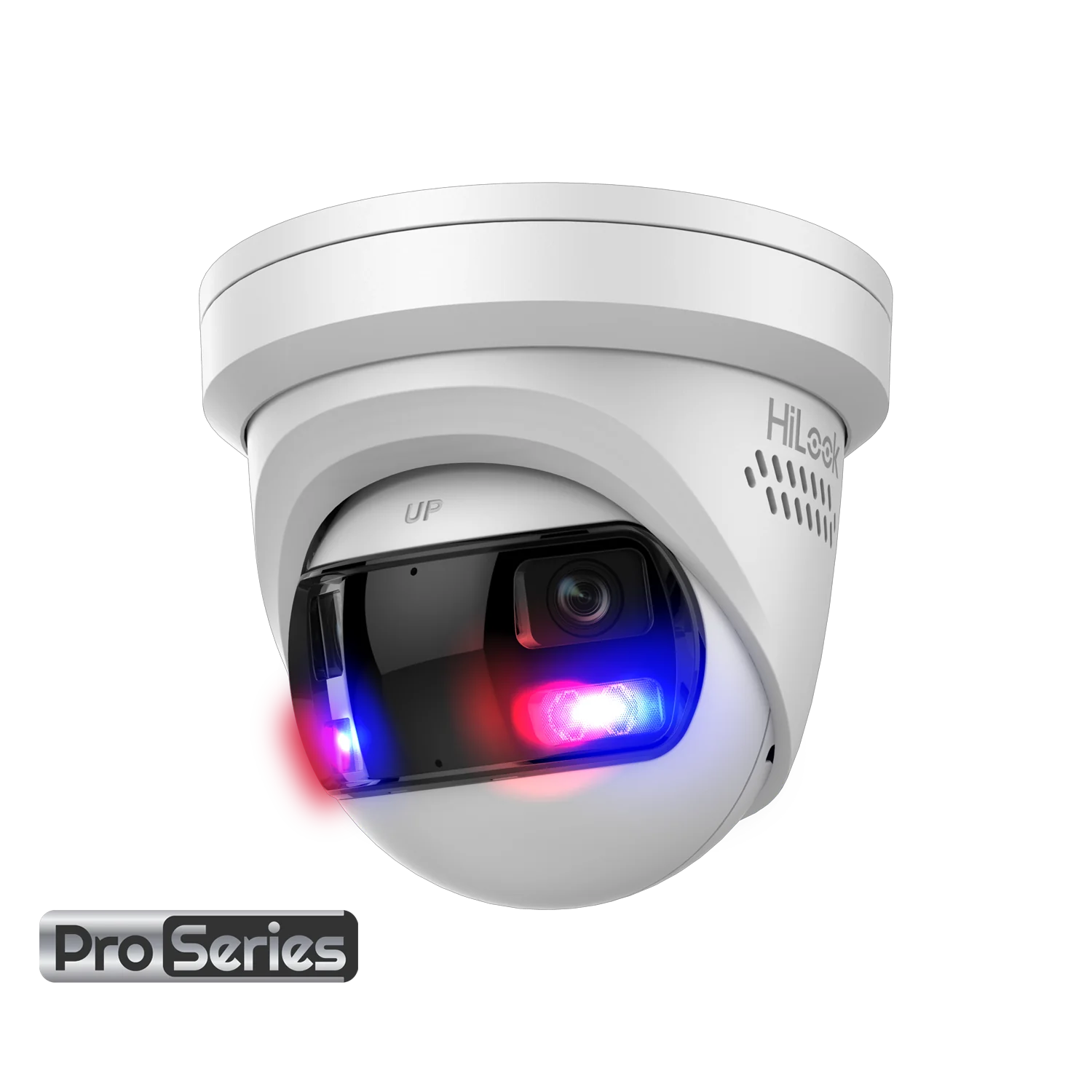 HiLook IPC-T289PH-MU/SL 8MP 4K Outdoor 180° Panoramic Turret Camera with Dual IR, Smart Hybrid Light, Mic, and IP67 CCTV