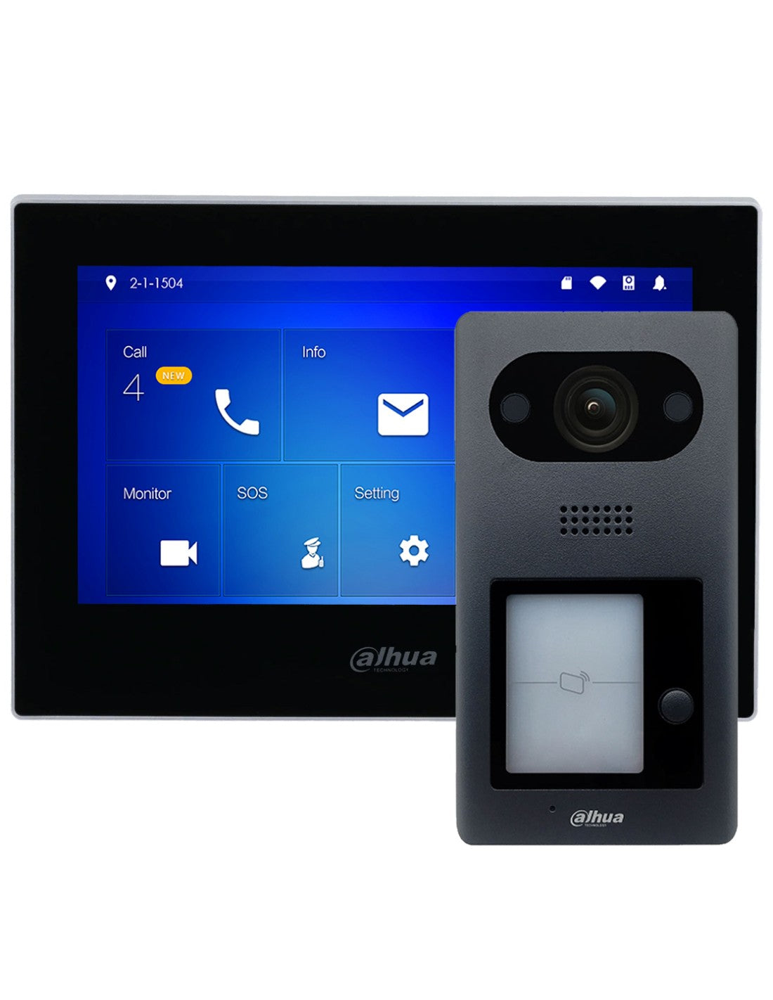 Dahua 7-Inch Touch Screen with VTO3211D-P Door station IP Intercom Kit