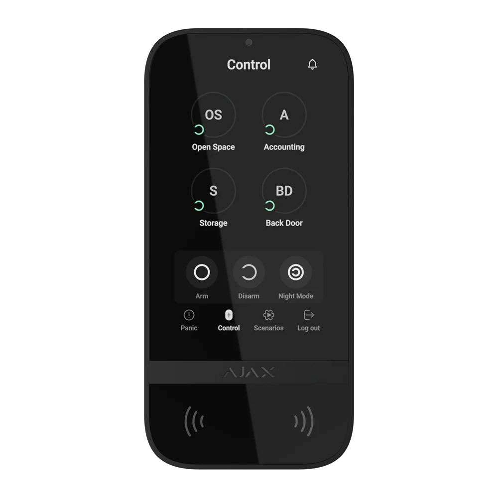 AJAX#58468 – Ajax KeyPad TouchScreen Jeweller Wireless Keypad (Black) - CCTV Importers