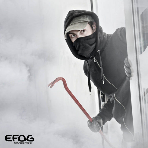 eFOG‑800T Instant Anti‑Intrusion Fog Generator – 100–150 m³ Coverage, 12 V Low Power, Tuya App & Remote Control, Sugar-Based Non‑Toxic Fog