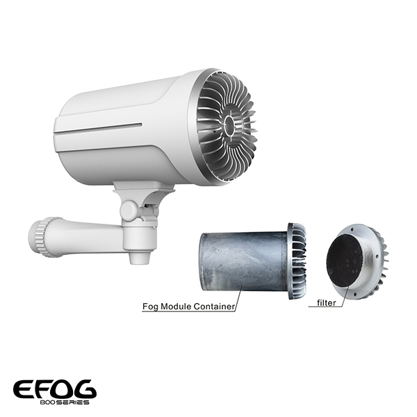 eFOG‑800T Instant Anti‑Intrusion Fog Generator – 100–150 m³ Coverage, 12 V Low Power, Tuya App & Remote Control, Sugar-Based Non‑Toxic Fog