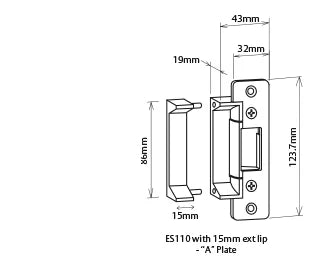 Lockwood ES110-1M E/STRIKE 12/24VDC Fail Safe Non Monitored