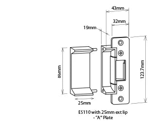 Lockwood ES110-1M E/STRIKE 12/24VDC Fail Safe Non Monitored