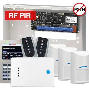 BOSCH Solution 6000 Smart Wireless Alarm Kit – CC615PB IP Panel + CP736B Prox LCD Keypad + 3x RFPR-12 Wireless PIRs + RF120 LAN Receiver + 2x RF110 Smart Remotes + Siren Kit – K6000-IPS-3WPIR-SMART