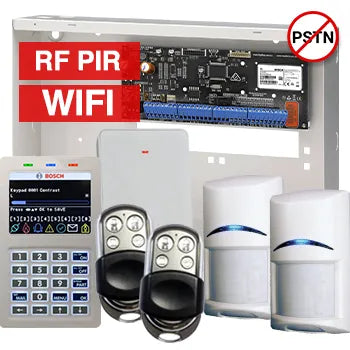 BOSCH Solution 6000 Premium Wireless Alarm Kit – CC615PB IP Panel + CP737B WiFi Prox LCD Keypad + 2x RFPR-12 PIRs + RFRC-STR2 Receiver + 2x HCT-4UL Remotes + Siren Kit – K6000-IPW-2WPIR-PREM