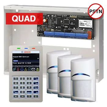 BOSCH Solution 6000 Alarm Kit – CC615PB IP Panel + CP736B Prox LCD Keypad + 3x Quad PIR Motion Detectors – K6000-IPS-3QUAD