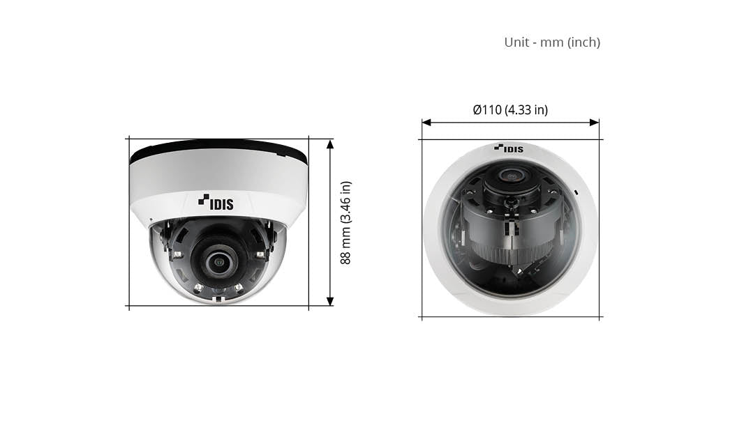 DC‑D4517RX 2.8 mm 5MP H.265 IR Dome Camera – Fixed Lens, PoE, WDR, ONVIF