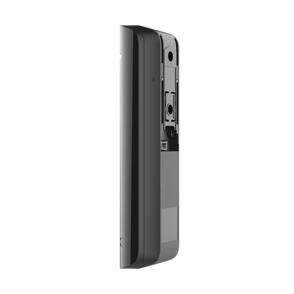 Ajax GlassProtect Jeweller wireless glass break detector, indoor acoustic sensor in white or black, part of Ajax alarm security system.