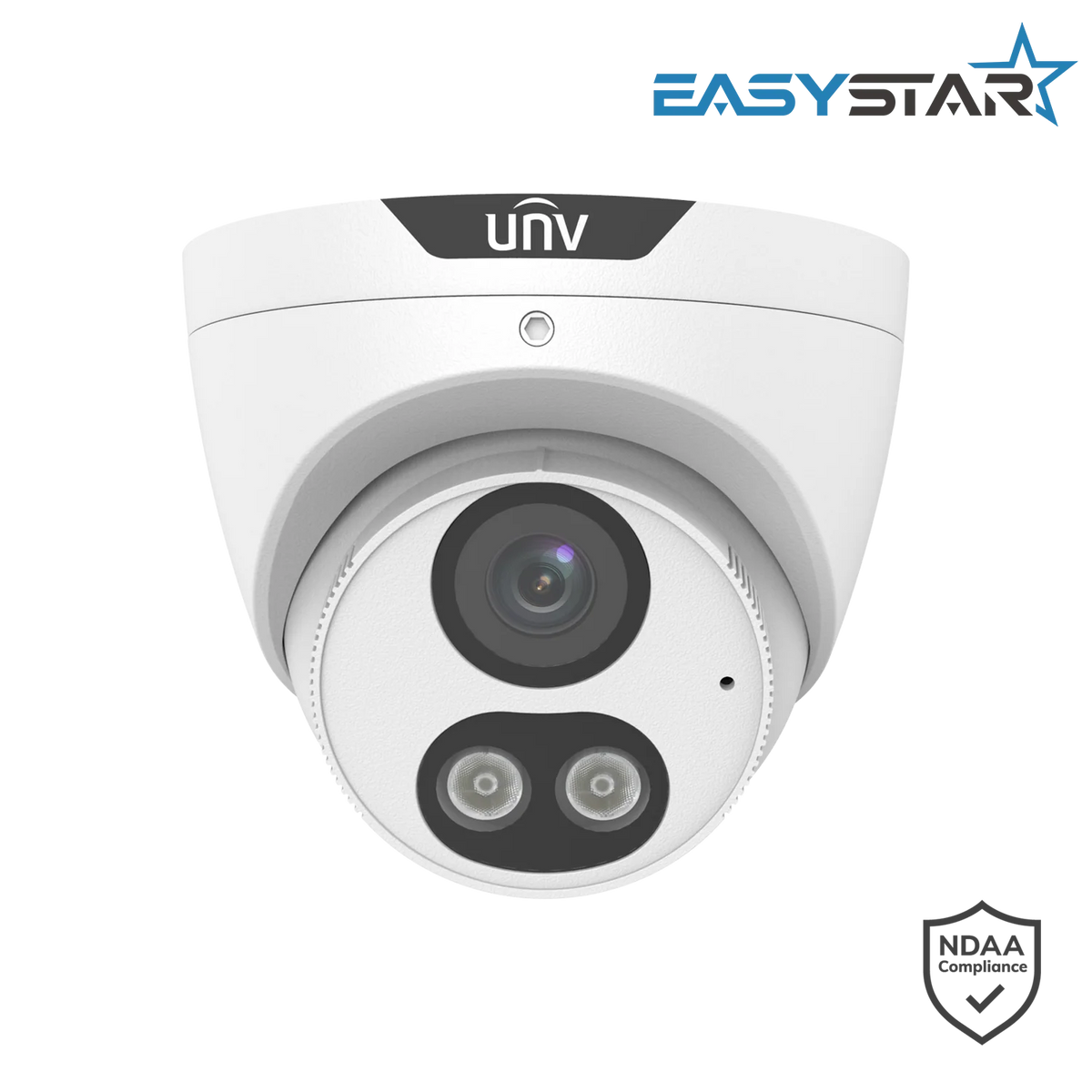 Uniview 6MP Smart Dual Light PoE CCTV security camera kit with four cameras and NVR for home or business surveillance.