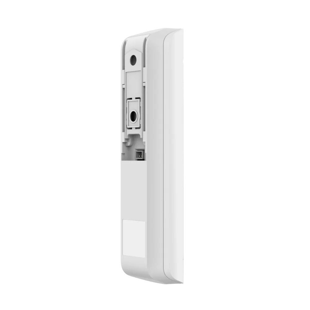 Ajax GlassProtect Jeweller wireless glass break detector in white and black, indoor acoustic alarm sensor for security detection.