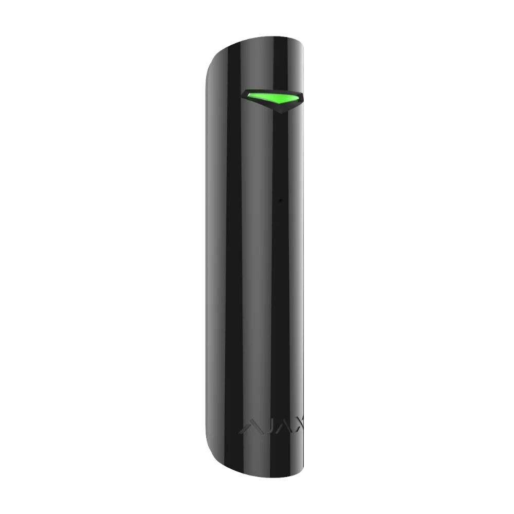 Ajax GlassProtect Jeweller wireless glass break detector in white and black, indoor acoustic security sensor for alarm systems