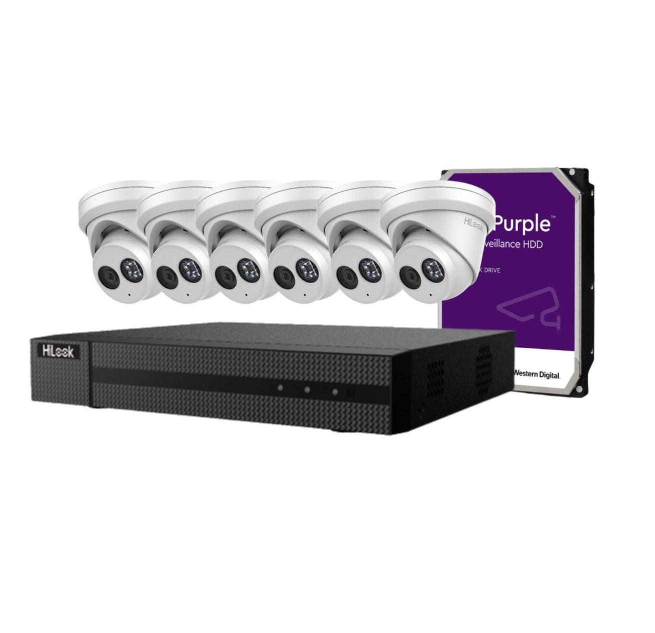 HiLook (6MP) 6 CCTV Cameras + 8CH NVR Kit (IPC-T261H-MU)