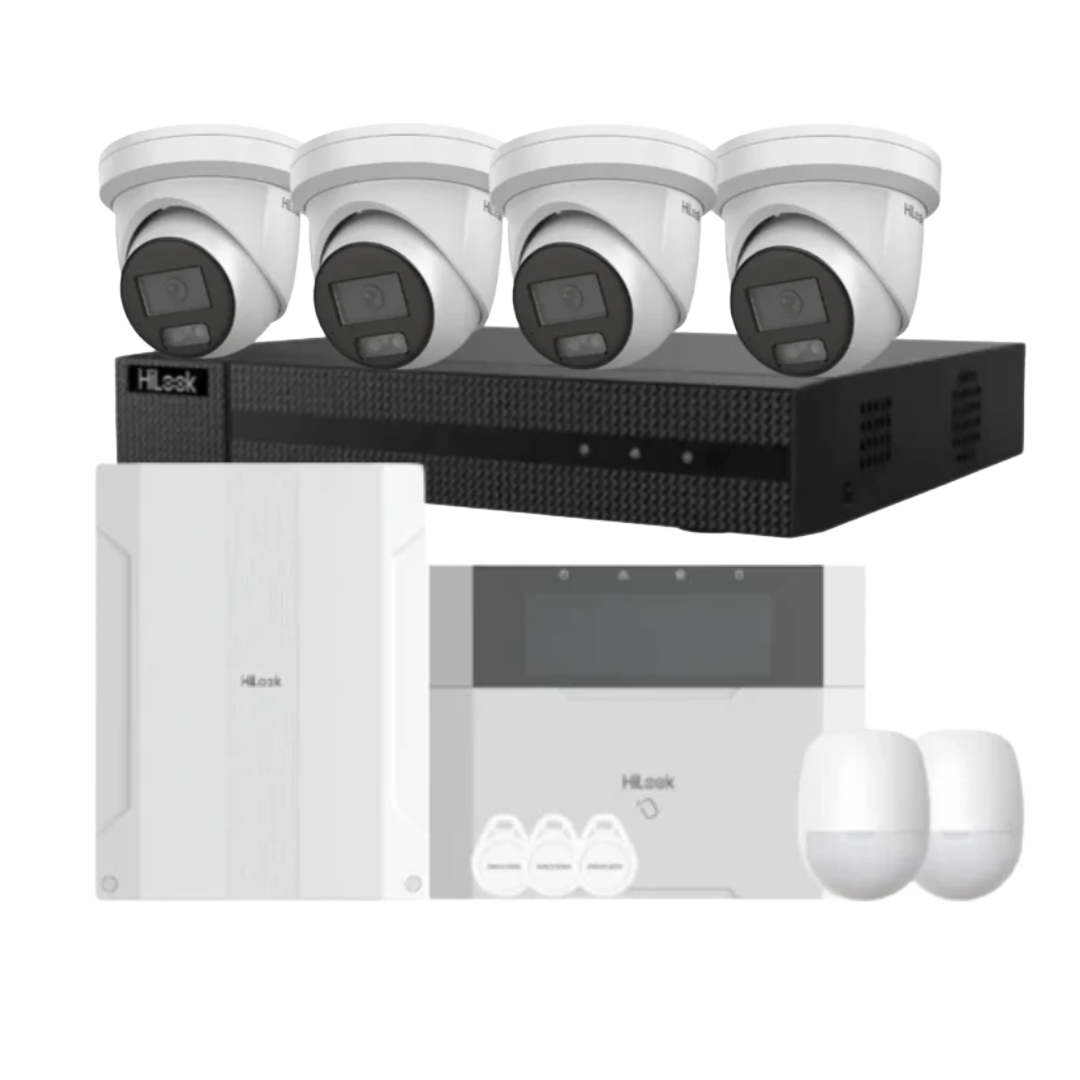 *Special Bundle HiLook 6MP AI CCTV & Wired Alarm – 4x IPC-T361H-MU-AUS + HL-NVR-104MH-C/4P(B) + HA-ALARM-KIT1