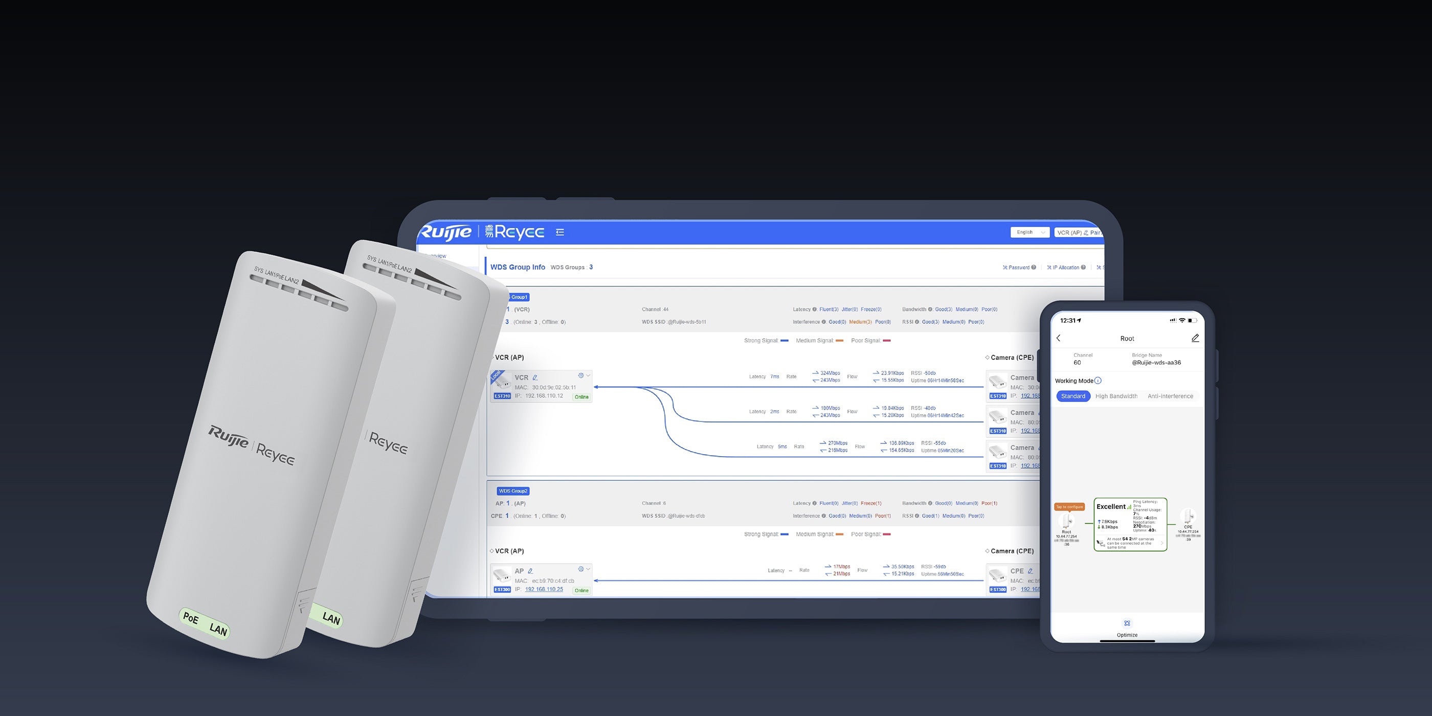 Ruijie RG-EST100-E 2.4GHz Dual-Stream 500m Wireless Bridge – High-Performance Outdoor Connectivity Solution