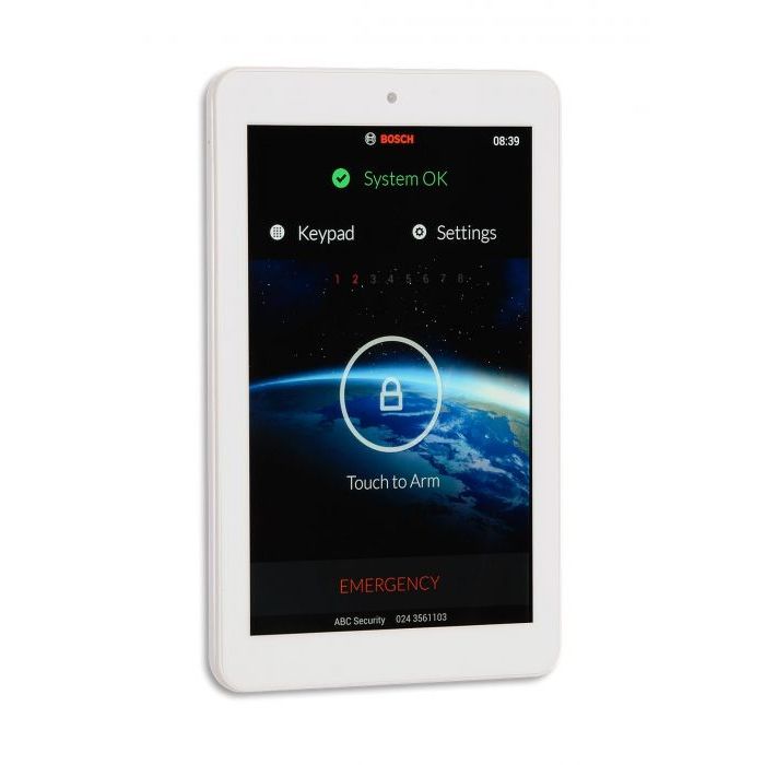 Bosch IUI-SOL-TS5 TouchOne Mini 5" Graphic LCD Touchscreen Code Pad – Suits Solution 2000 & 3000 Panels – White, Programmable with Touch to Arm Feature