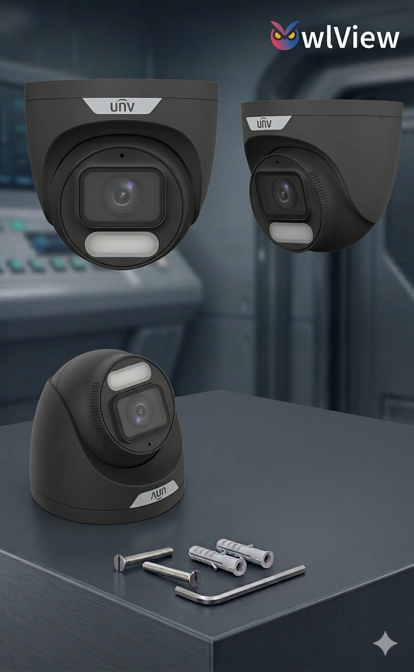 Uniview IPC3628LE-ADF28K-WP / IPC3628LE-ADF40K-WP 8MP ColorHunter OwlView Fixed Eyeball Network Camera with Wise-ISP, Built-in Mic, 30m Warm Light, IP67, PoE – Black