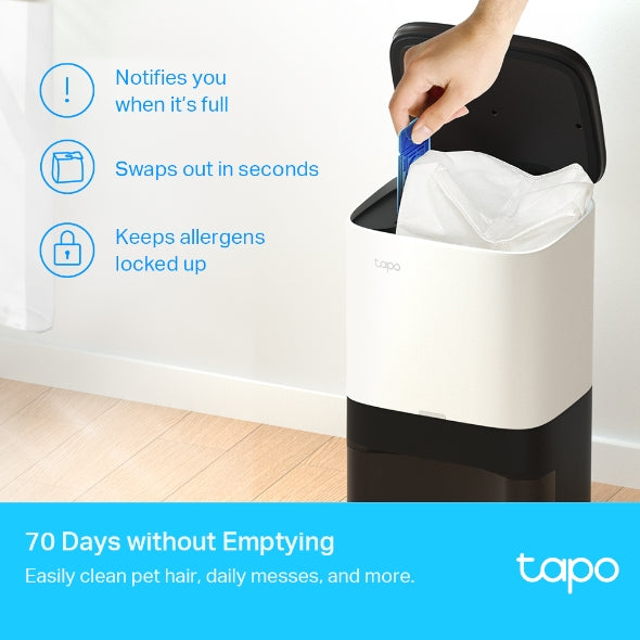 TP-Link Tapo RV10 Plus Robot Vacuum and Mop with Smart Auto-Empty Dock | 2000Pa Suction | Zigzag Path Planning | 3-Level Mopping | 3-Hour Runtime | App & Voice Control – TAPO-RV10-PLUS