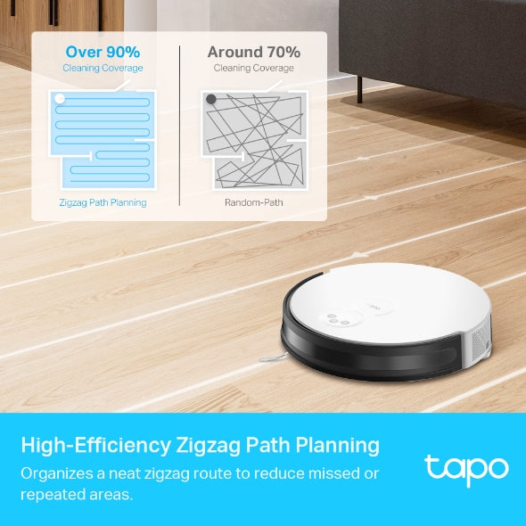 TP-Link Tapo RV10 Plus Robot Vacuum and Mop with Smart Auto-Empty Dock | 2000Pa Suction | Zigzag Path Planning | 3-Level Mopping | 3-Hour Runtime | App & Voice Control – TAPO-RV10-PLUS