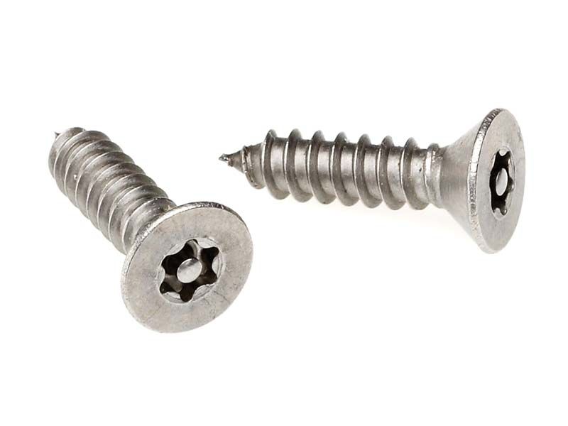 PROLOK Resytork Countersunk Security Screw – 10G x 38mm, 2-Way Self Tapper, AB Thread, 304 Stainless Steel, Pack of 25 with Driver | Tamper-Resistant Fastener | Part No. RTCS10I-25