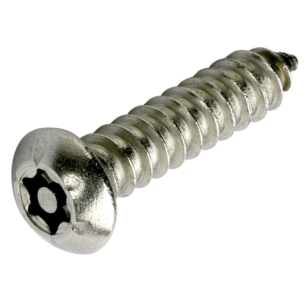 PROLOK Resytork Security Screw – 10G x 38mm, Button Head, 2-Way Self Tapper, AB Thread, 304 Stainless Steel, Pack of 25 with Driver | Tamper-Resistant Fastener | Part No. RTBS10I-25