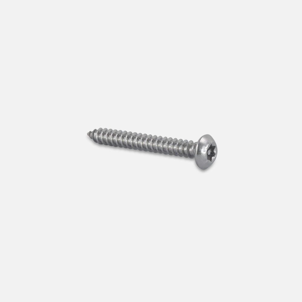 PROLOK Resytork Security Screw – 10G x 38mm, Button Head, 2-Way Self Tapper, AB Thread, 304 Stainless Steel, Pack of 25 with Driver | Tamper-Resistant Fastener | Part No. RTBS10I-25