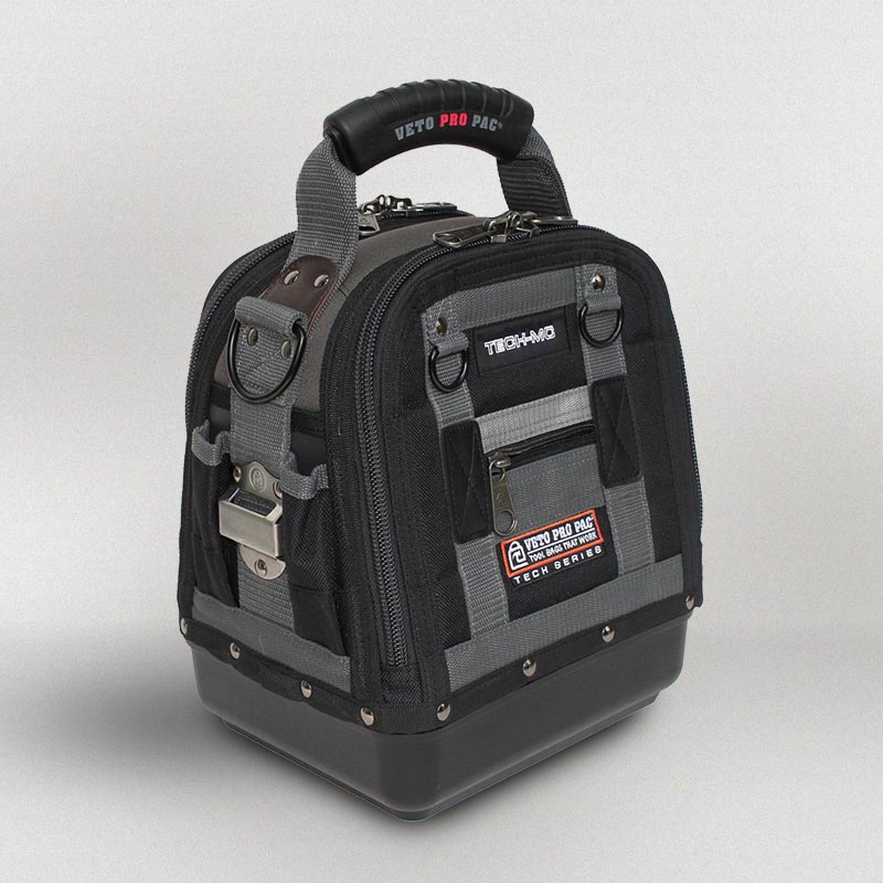 Veto Pro Pac TECH LC Wheeler Tool Bag – Large Wheeled HVAC Tech Bag with 64 Pockets, V-SWAP™ Panels, Pull Handle & Waterproof Base (320x430x480mm)