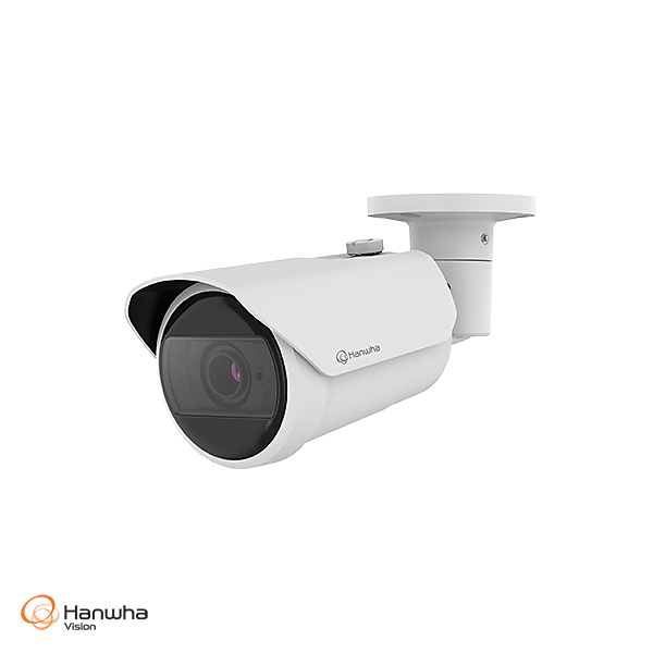 Hanwha Vision QNO-C8023R 5MP AI IR Bullet Security Camera Q Series (Q-Core) – Outdoor PoE, Smart Analytics, 30m Night Vision, IP66 IK10 Rated