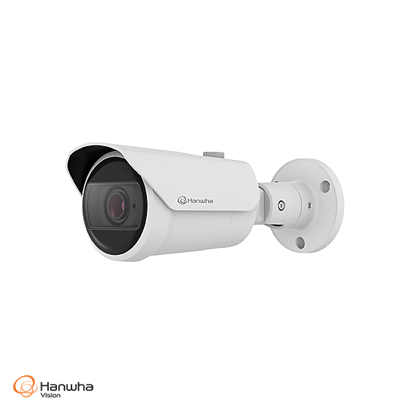 Hanwha Vision QNO-C8023R 5MP AI IR Bullet Security Camera Q Series (Q-Core) – Outdoor PoE, Smart Analytics, 30m Night Vision, IP66 IK10 Rated