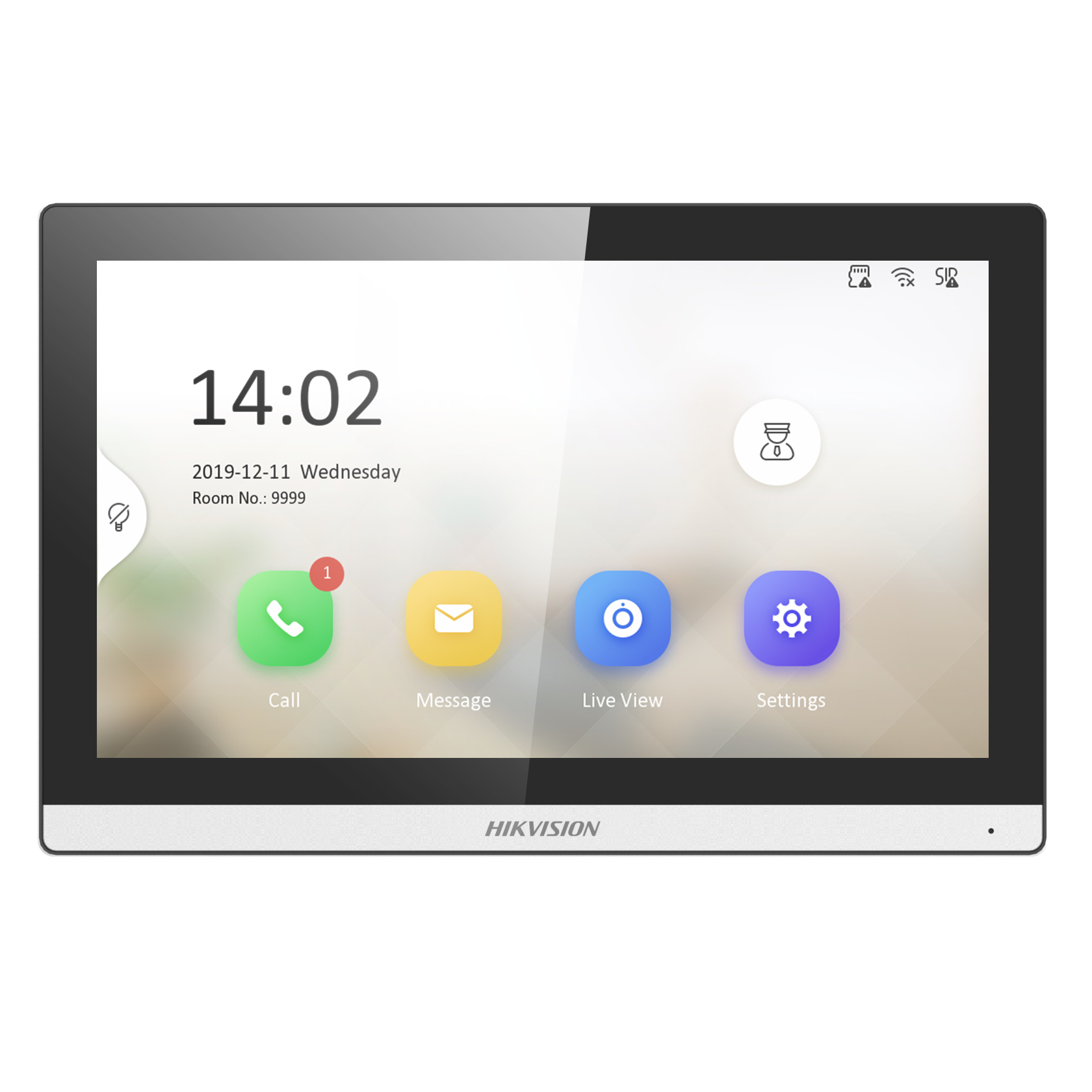 Hikvision DS-KH6350-WTE1 7" IP Video Intercom Indoor room Station - Wi-Fi Touchscreen Monitor with Remote Door Control & Mobile App Integration