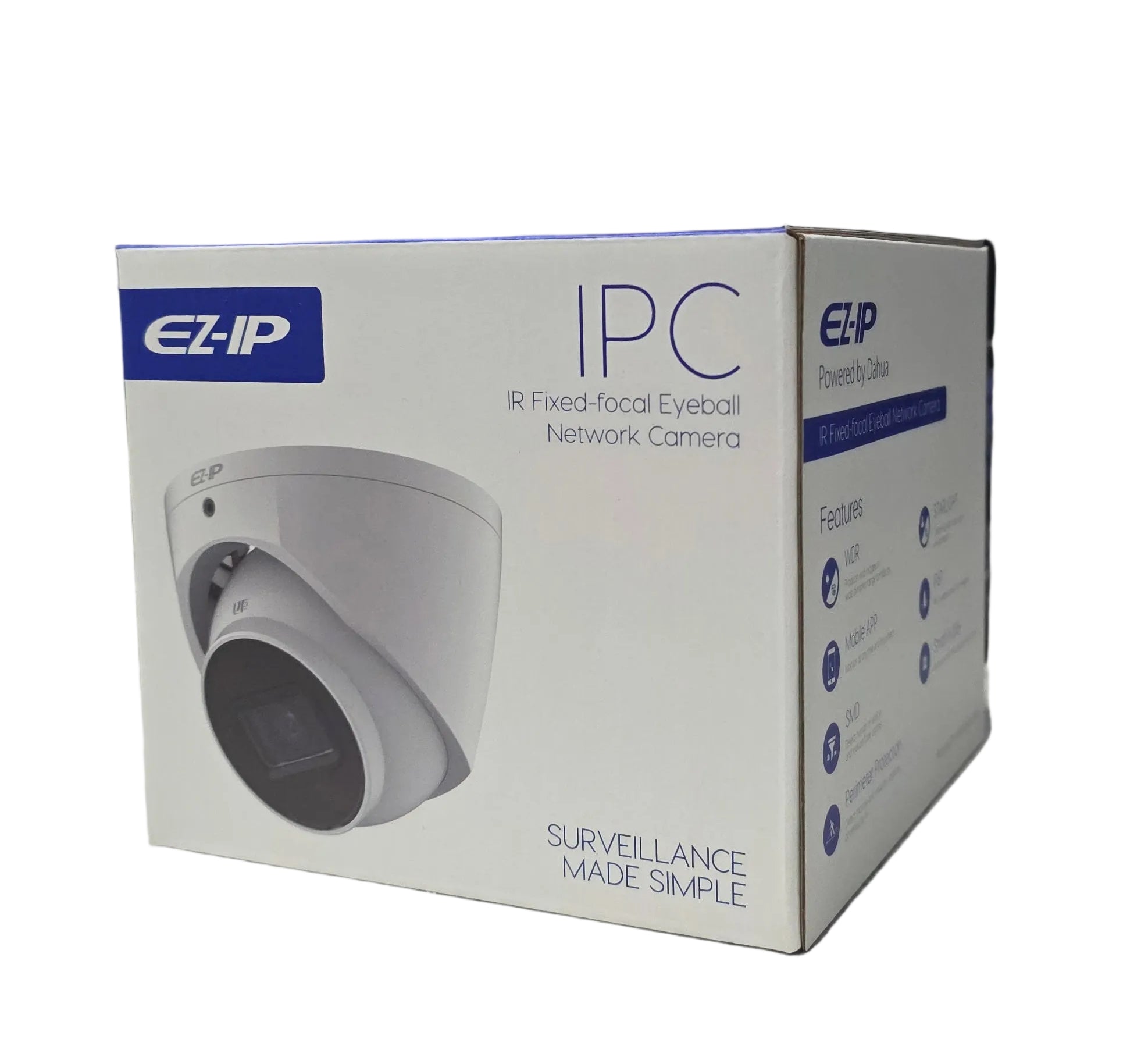 EZIP EZ-IPC-T1B63-SMD 6MP AI IR Eyeball Network Camera with SMD Plus, 2.8mm Lens, Built-in Microphone, PoE and IP67 (Powered by Dahua)