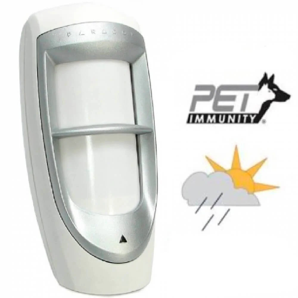 Paradox PMD85 Wireless Outdoor Quad PIR Detector – EVO Bus & Relay Compatible, IP54 Rated, 40kg Pet Immune with Mounting Bracket