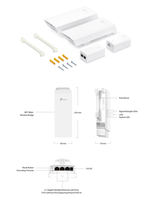 TP-Link EAP211 Wireless Bridge Kit Transmitter & Receiver, Omada support