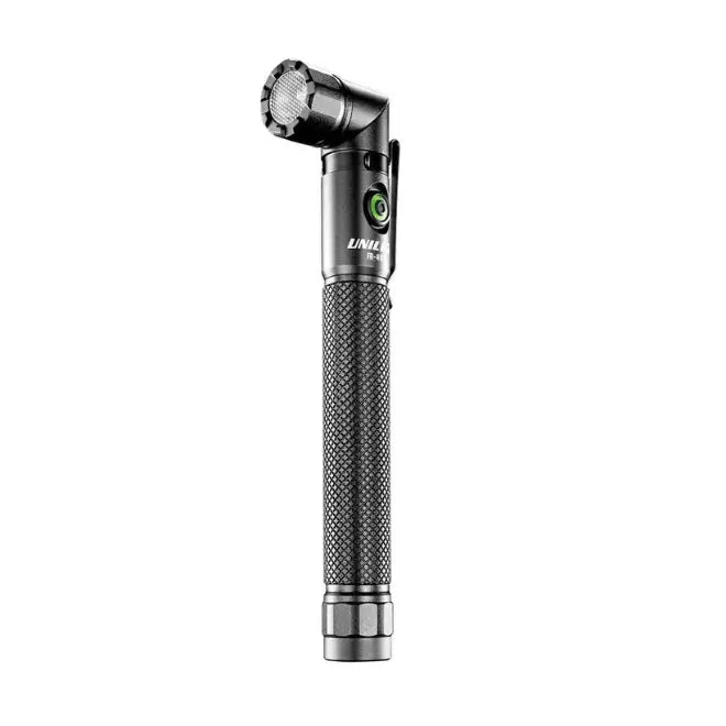 UNILITE FR-400 Right Angle USB Flashlight – 400 Lumens, Rotating Head, Magnetic Base, Pocket Clip, IP65, USB-C Rechargeable, Black Aluminium