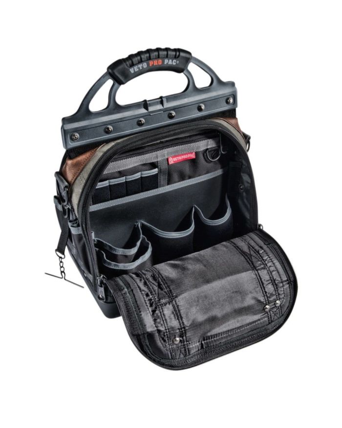 Veto Pro Pac TECH LC Tool Bag – Large HVAC Technician Closed-Top Bag with 53 Tiered Pockets, 6 Zippered Compartments & Waterproof Base (350x240x480mm)