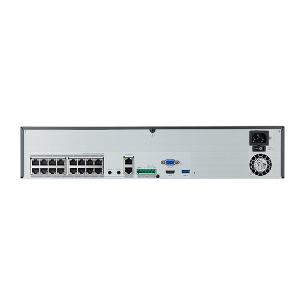 Hanwha Wisenet CT-XRN-1620SB1 16CH 32MP H.265 NVR with PoE Switch by Samsung