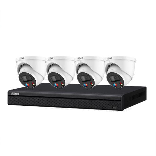 Dahua Active Deterrence TIOC AI 4 Cameras (IPC-HDW3849H-AS-PV-ANZ) with 4CH AI WizSense NVR System (8MP Camera)