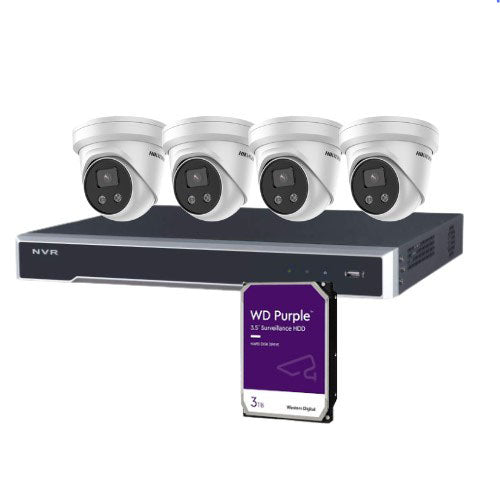 Hikvision 2CD2386G2-I2 8MP 4x 摄像机，带 4 通道 NVR + 3TB HDD CCTV 套件