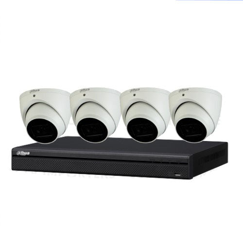 Dahua DH-IPC-HDW3866EMP-S-AUS 4 Cameras with  4CH AI NVR System (8MP Camera) CCTV Kit